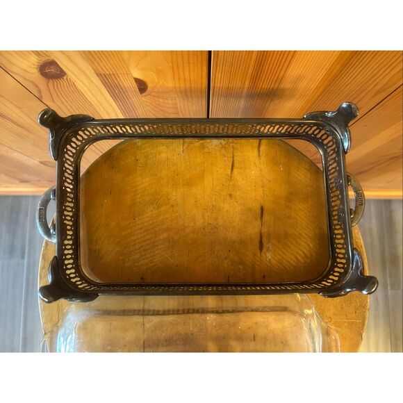 Vtg Anchor Hocking Fire King 1 Quart Rectangle Glass Casserole Dish Silver Tray - Picture 10 of 11